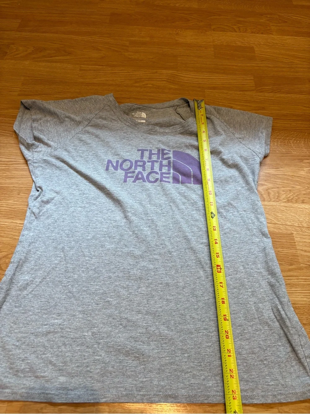 The North Face Gray Short Sleeve Tee with Purple Logo - Picture 5 of 6
